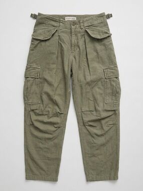 Lucky Brand Drop Crotch Military Cargo Pants Pleated Tapered Leg Pants sz2